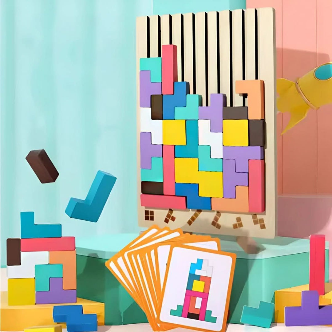 Montessori Houten Tetris Stapelspel voor Kinderen 0