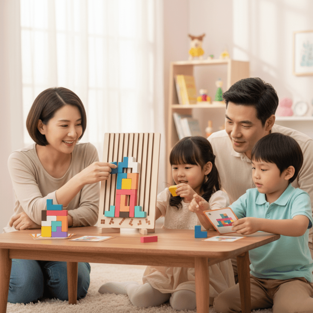 Montessori Houten Tetris Stapelspel voor Kinderen 1
