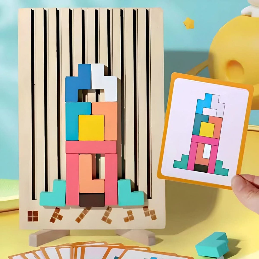 Montessori Houten Tetris Stapelspel voor Kinderen 6