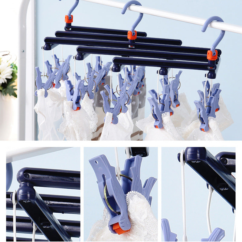 Multifunctioneel Opvouwbaar Droogrek met 360° Draaibare Haken 3
