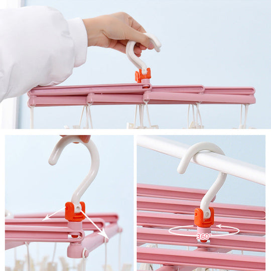 Multifunctioneel Opvouwbaar Droogrek met 360° Draaibare Haken 7