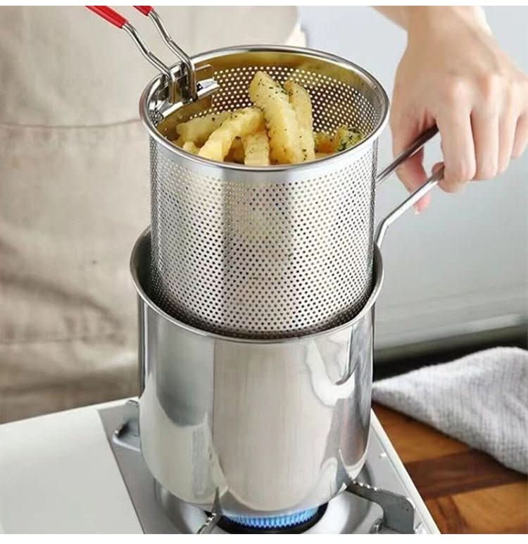 Multifunctionele Friteuse Roestvrijstaal met Siliconen Handvat 0