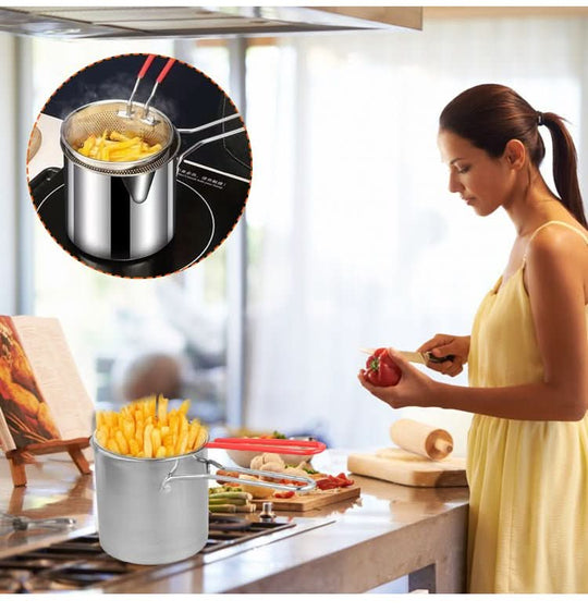 Multifunctionele Friteuse Roestvrijstaal met Siliconen Handvat 2