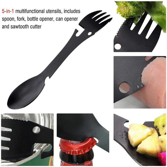 Multitool Spork 5 in 1 Voor Buitenactiviteiten 5