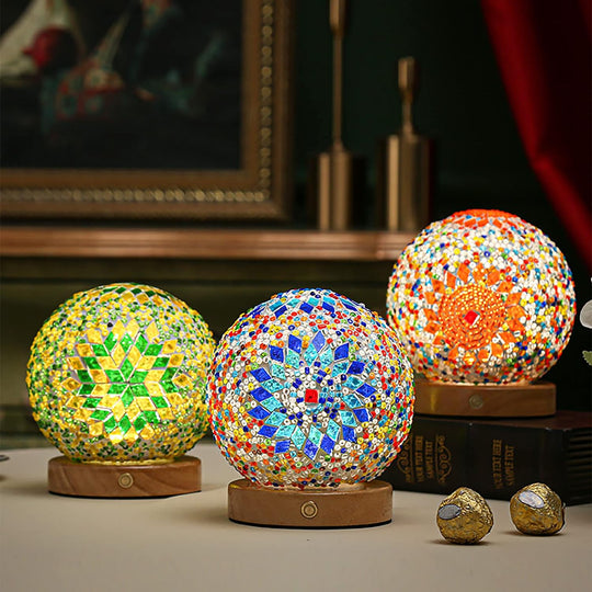 Nachtlampje Boho Mozaïek Glas 5