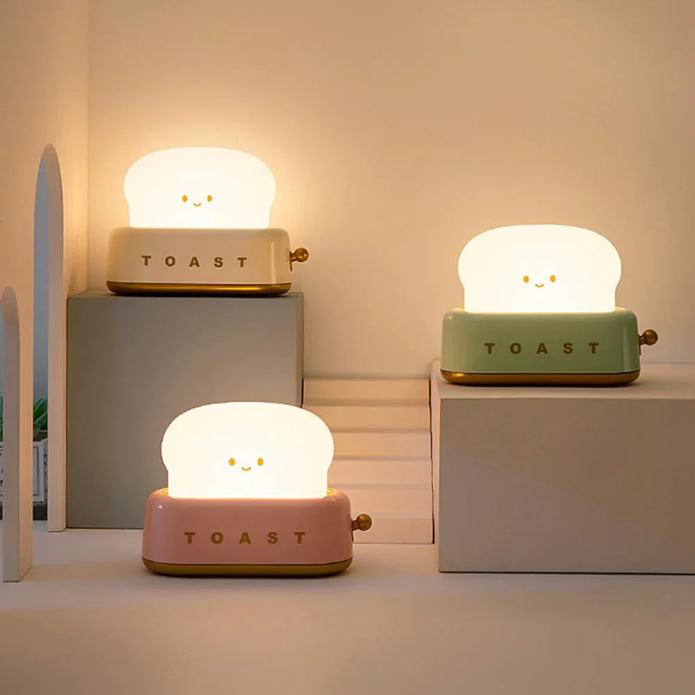 Nachtlampje Slaapkamer Schattig Broodrooster Ontwerp Met Instelbare Helderheid 5