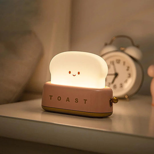 Nachtlampje Slaapkamer Schattig Broodrooster Ontwerp Met Instelbare Helderheid 7