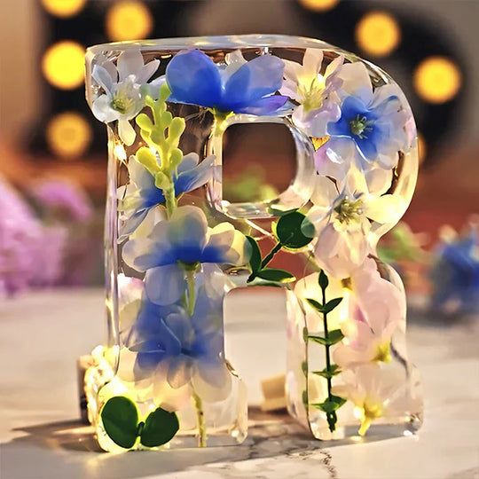 Nachtlampje met Gedroogde Bloemen en Persoonlijk Ontwerp 1