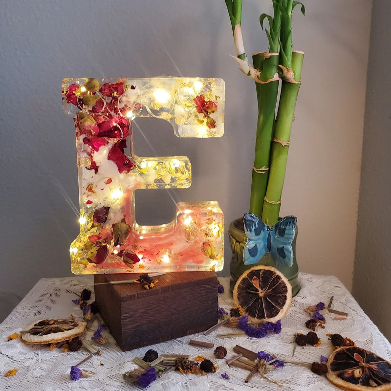 Nachtlampje met Gedroogde Bloemen en Persoonlijk Ontwerp 3