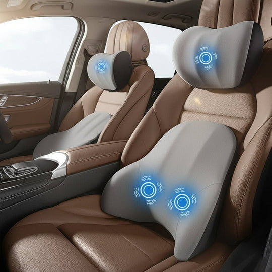 Nek- en Lendensteunkussen met Vibratiemassage voor Auto en Kantoor 1