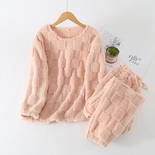 Wintergeruite pyjamaset voor dames