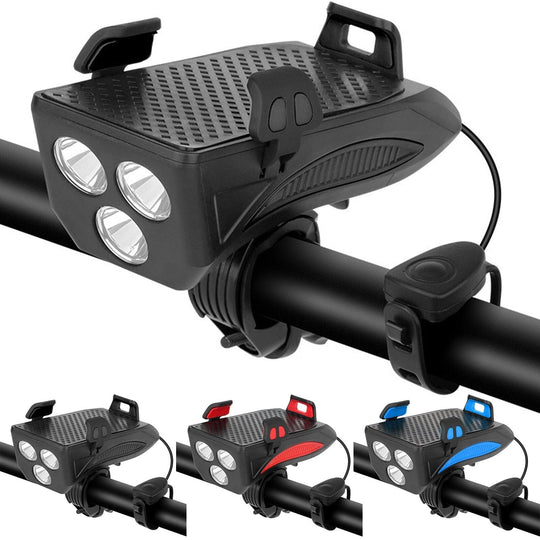 Oplaadbare Fietslamp met Telefoonhouder en Claxon voor Veilig Fietsen 1