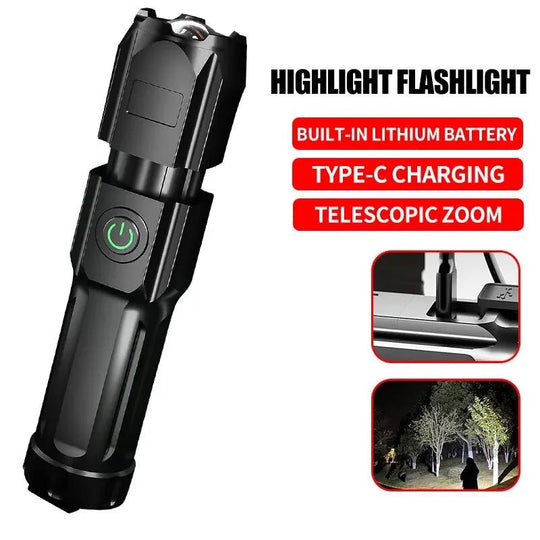 Oplaadbare LED Zaklamp Met Telescopische Zoom Voor Buitenactiviteiten 4