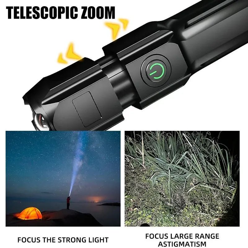 Oplaadbare LED Zaklamp Met Telescopische Zoom Voor Buitenactiviteiten 6