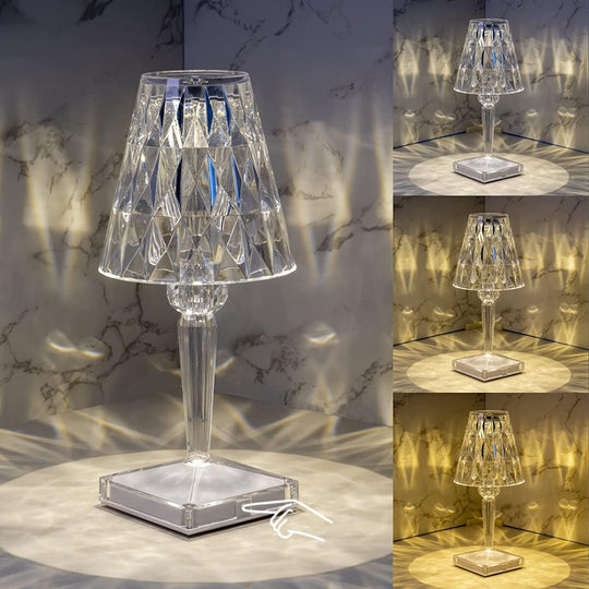 Oplaadbare Tafellamp Draadloos Diamantontwerp Met Instelbare Lichtkleur 1