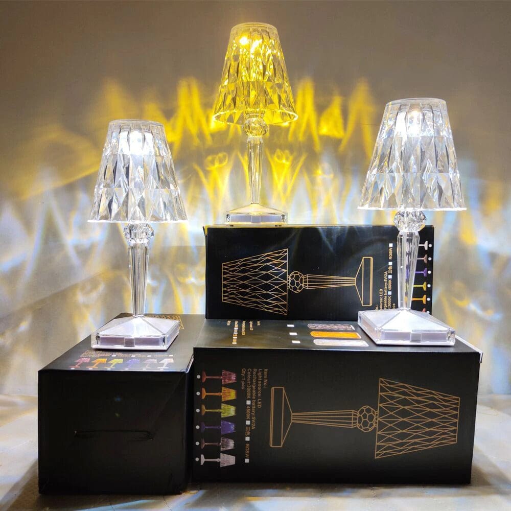 Oplaadbare Tafellamp Draadloos Diamantontwerp Met Instelbare Lichtkleur 8