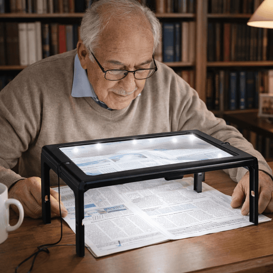 Opvouwbare Loep met LED-verlichting voor Handsfree Lezen en 3x Vergroting 0