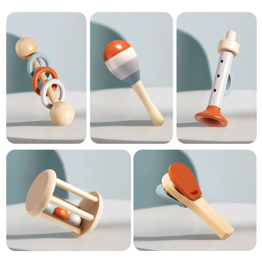 Peuter Muziekinstrumentenset Montessori Houten 3