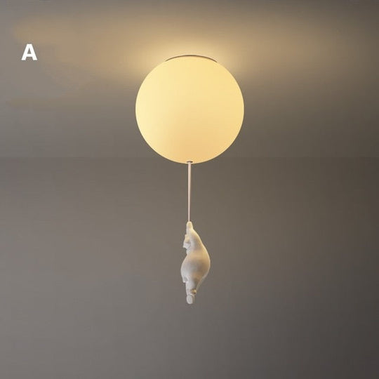 Plafondlamp Beer met Ballon voor Kinderen - Speelse Plafonniere voor Slaapkamer 0
