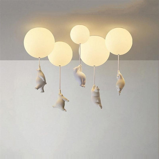 Plafondlamp Beer met Ballon voor Kinderen - Speelse Plafonniere voor Slaapkamer 1