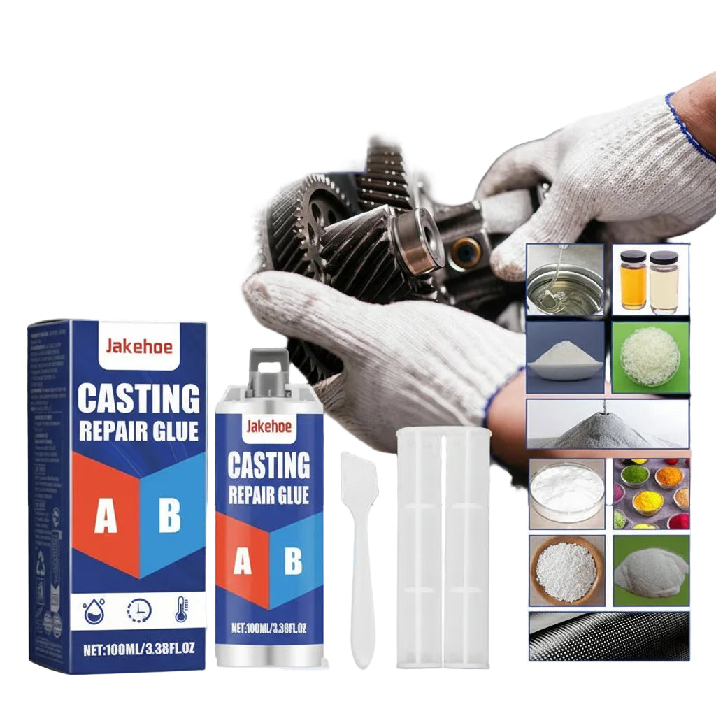 Reparatielijm Voor Metalen Gietstukken 100 ml Met Mixer En Schraper 0