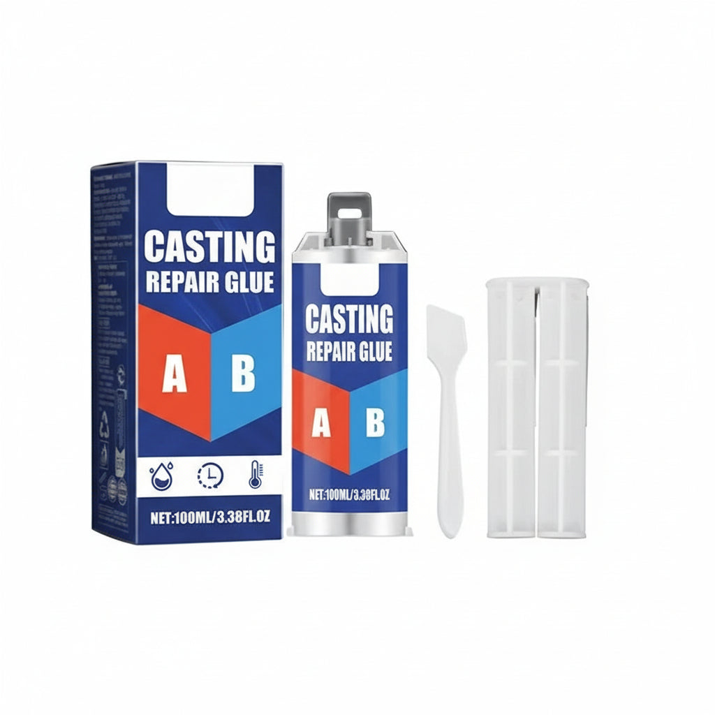 Reparatielijm Voor Metalen Gietstukken 100 ml Met Mixer En Schraper 3