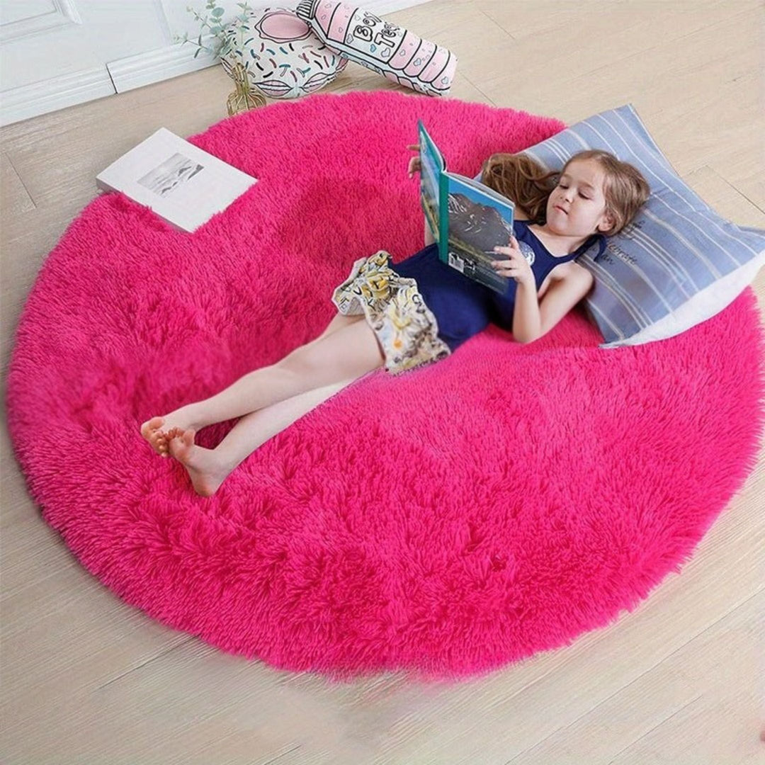 Rond Vloerkleed Pluizig voor Kinderkamer en Woonkamer 10