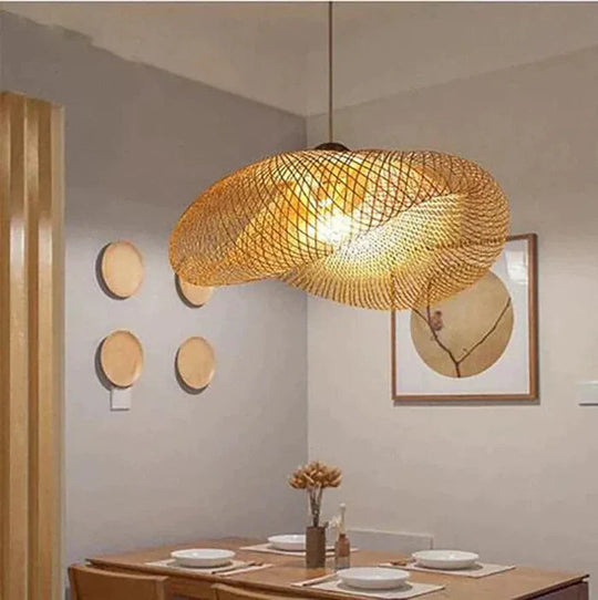 Rotan Hanglamp voor Woonkamer of Eetkamer met Natuurlijke Sfeer 1