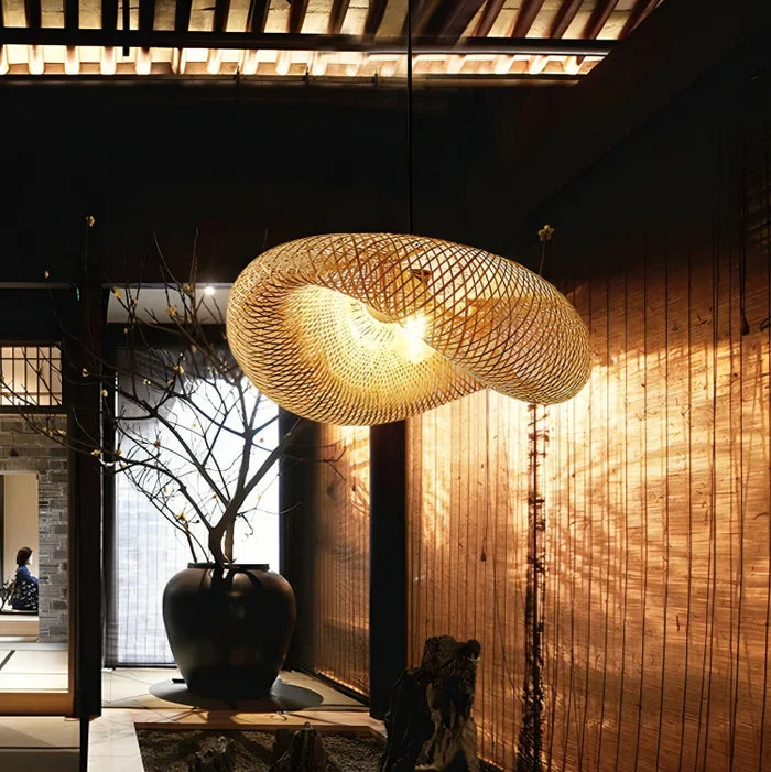 Rotan Hanglamp voor Woonkamer of Eetkamer met Natuurlijke Sfeer 5