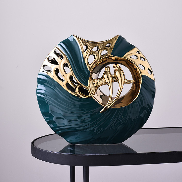Set van Handgemaakte Keramische Tortelduifjes Moderne Kunst Decoratie 0