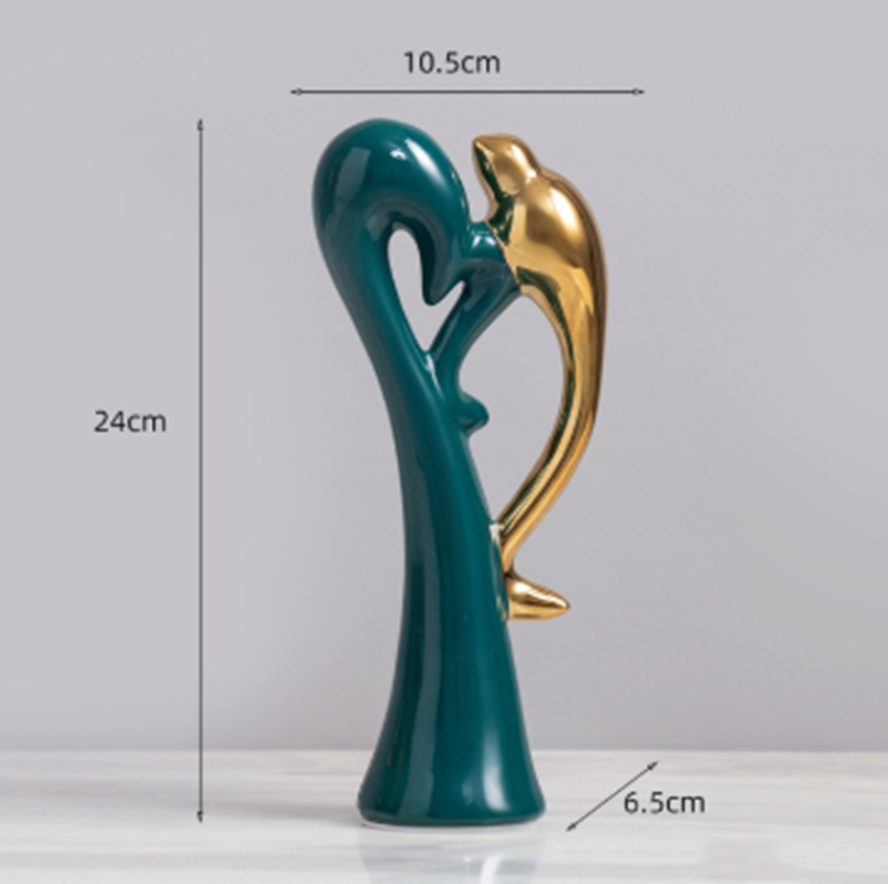 Set van Handgemaakte Keramische Tortelduifjes Moderne Kunst Decoratie 2