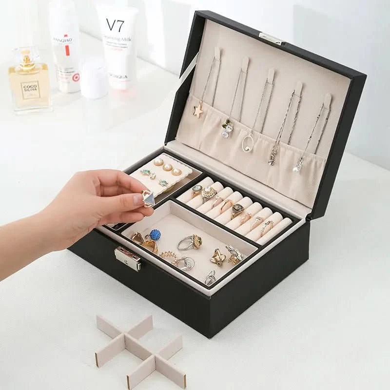 Sieradendoosje 2-Laags Compact Stijlvol Design voor Sieraden en Cosmetica 1