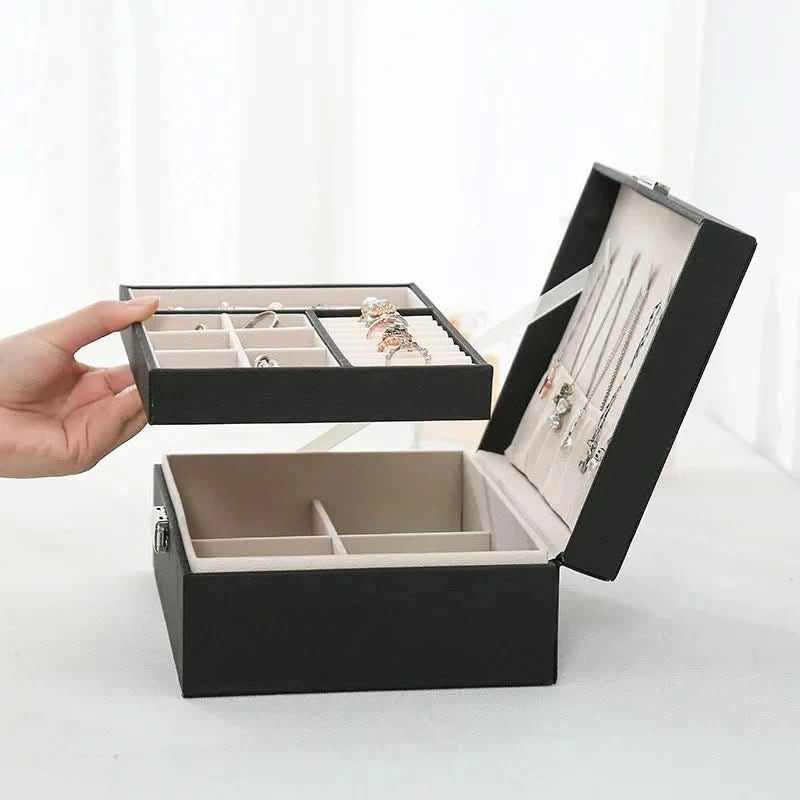 Sieradendoosje 2-Laags Compact Stijlvol Design voor Sieraden en Cosmetica 3