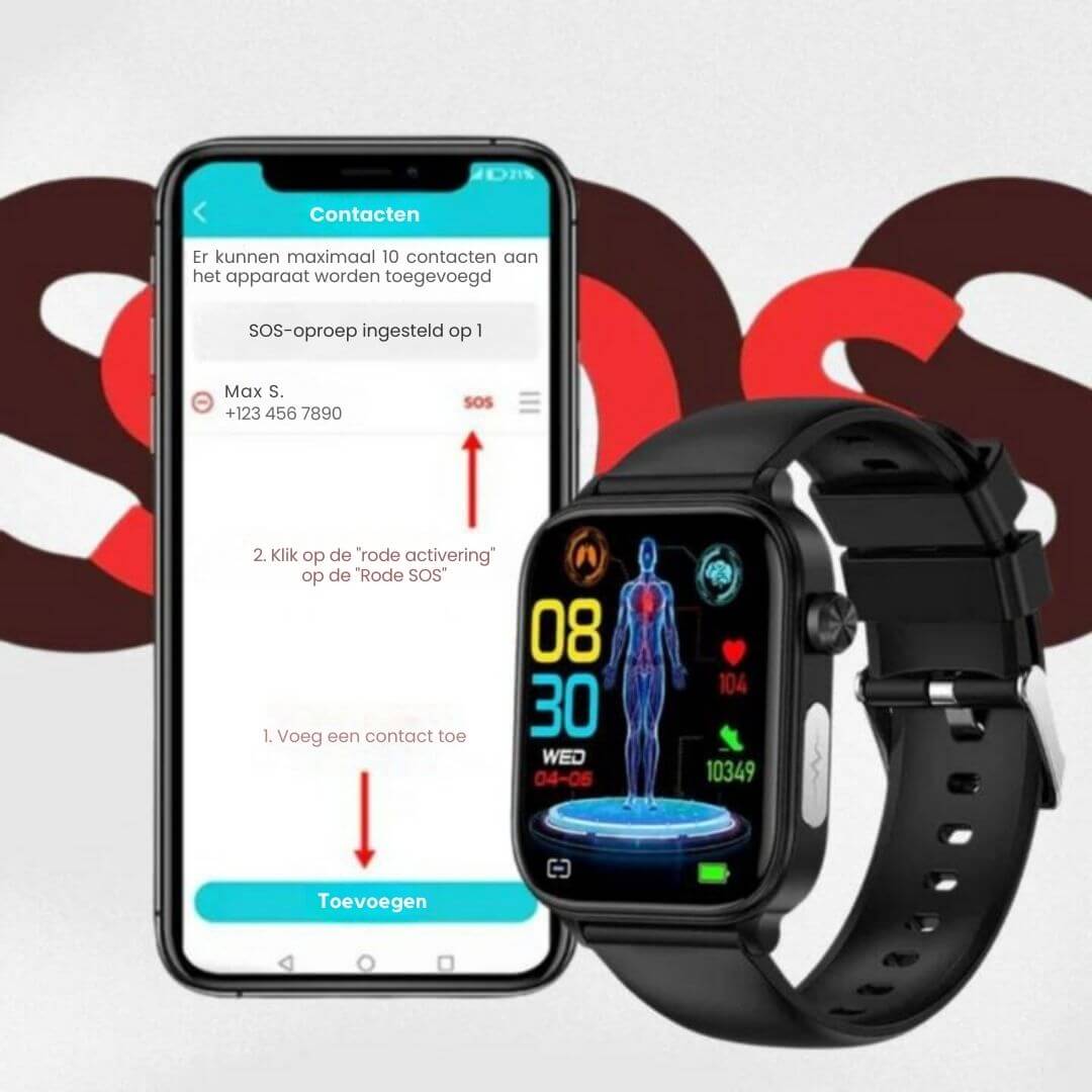 Smartwatch voor Senioren met Gezondheidsmonitoring en GPS 7
