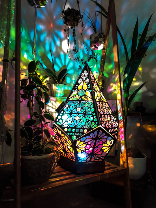 Tafellamp Bohemian Stijl met Sterrenhemelpatroon en Aanpasbare LED-kleuren 0