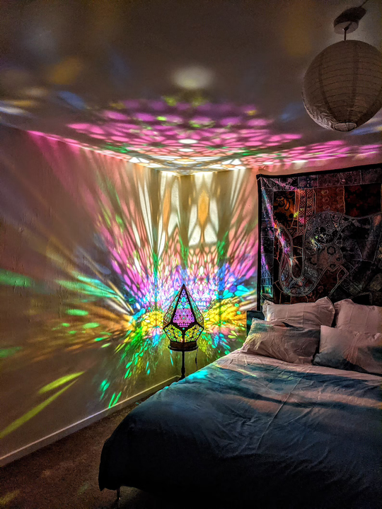 Tafellamp Bohemian Stijl met Sterrenhemelpatroon en Aanpasbare LED-kleuren 2
