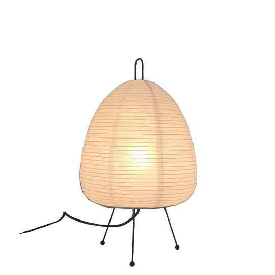 Tafellamp van Rijstpapier met IJzeren Voet in Japans Design 0