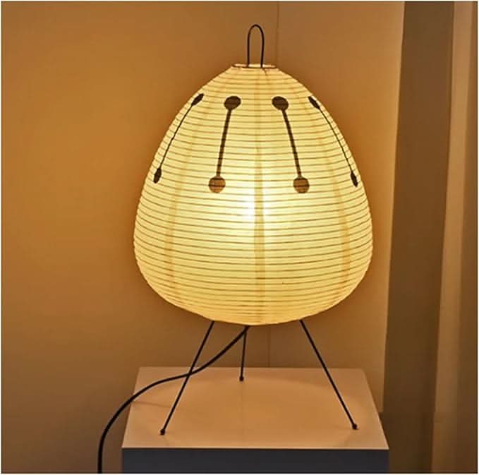 Tafellamp van Rijstpapier met IJzeren Voet in Japans Design 10