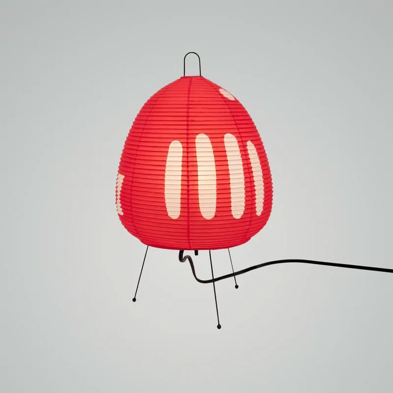 Tafellamp van Rijstpapier met IJzeren Voet in Japans Design 15