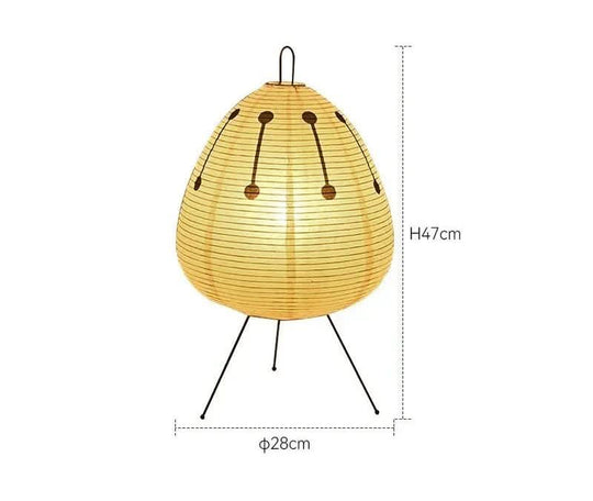 Tafellamp van Rijstpapier met IJzeren Voet in Japans Design 5