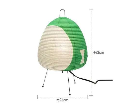 Tafellamp van Rijstpapier met IJzeren Voet in Japans Design 8