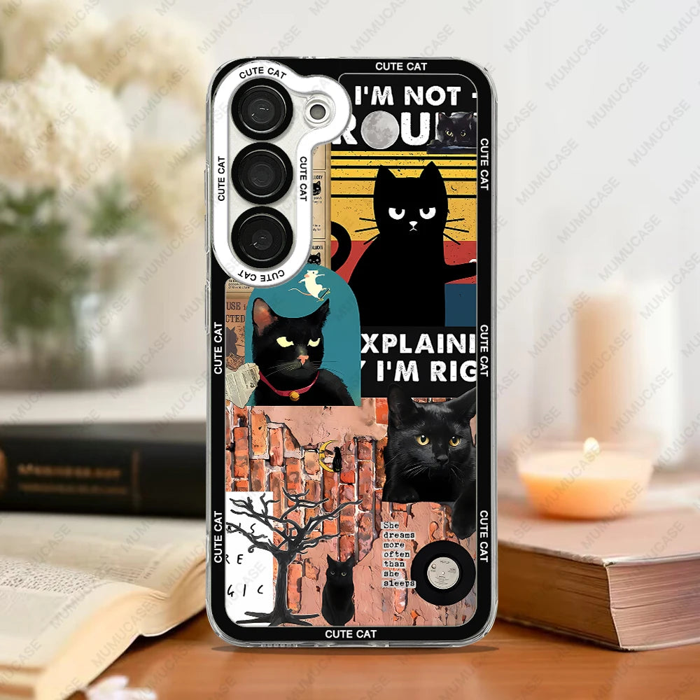 Telefoon Case voor Samsung Galaxy met Kat Collage 4
