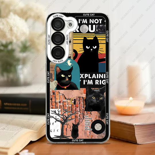 Telefoon Case voor Samsung Galaxy met Kat Collage 4