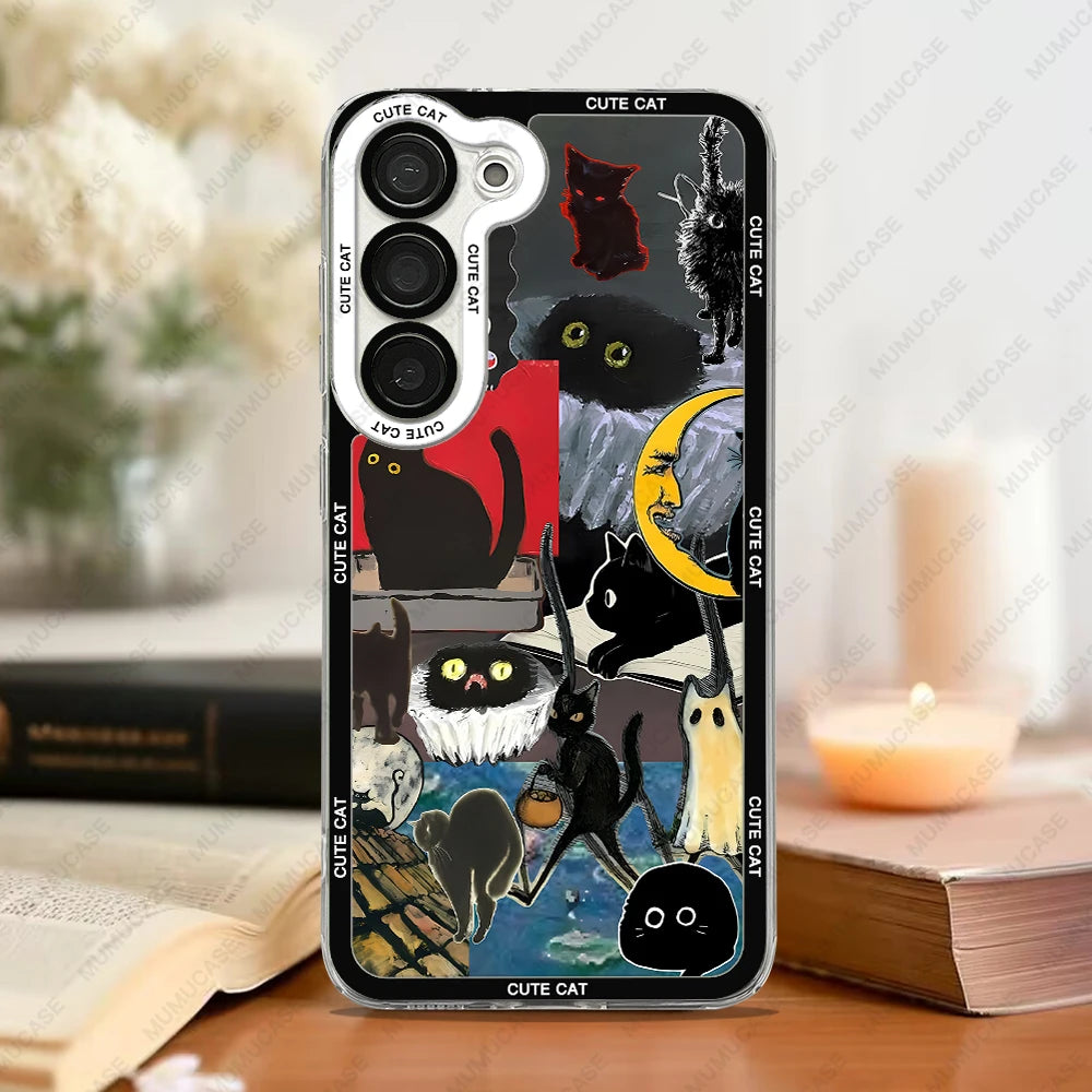 Telefoon Case voor Samsung Galaxy met Kat Collage 6