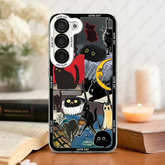 Telefoon Case voor Samsung Galaxy met Kat Collage 6