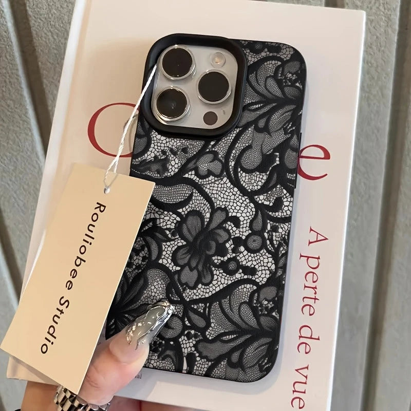 Telefoon Case voor iPhone 17, 16, 15, 14, 13, 12, 11 met Kant Patroon 8