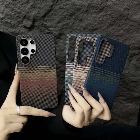 Telefoonhoes voor Samsung Galaxy S25 S24 Plus Ultra met Koolstofvezel Patroon 5