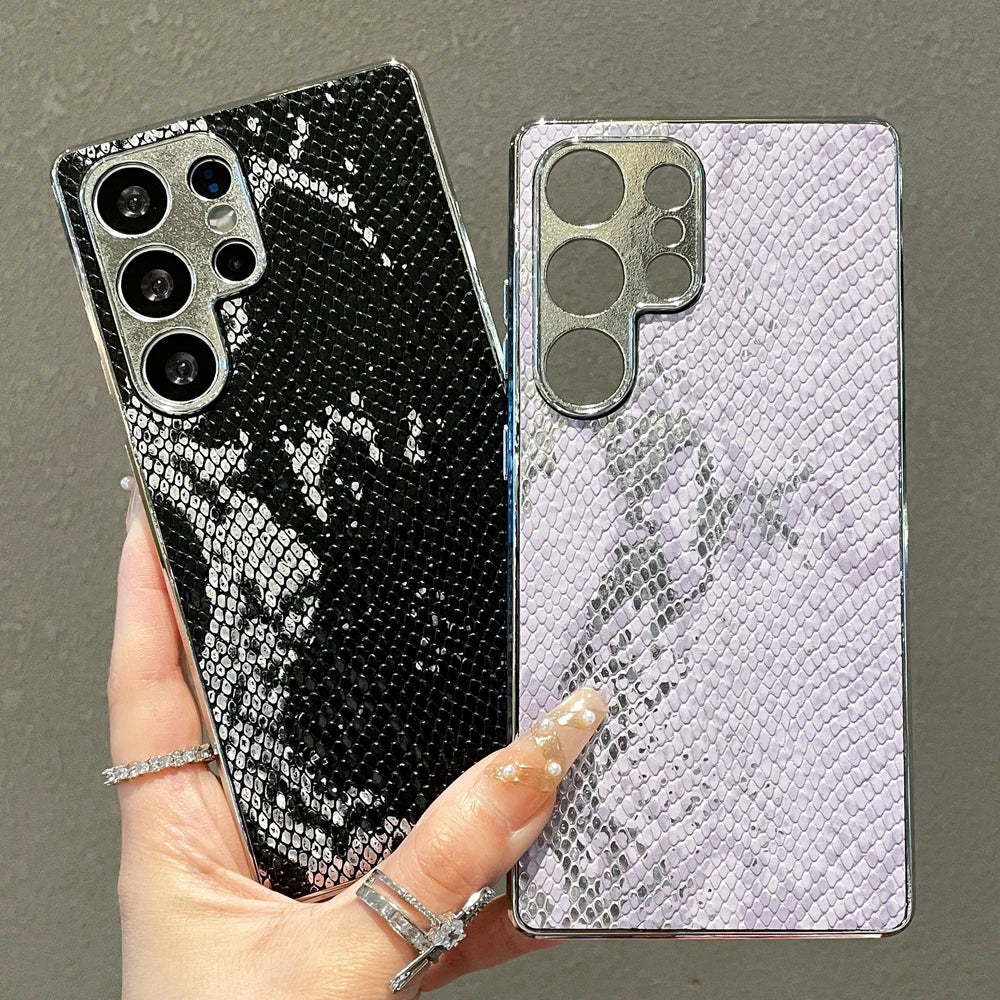 Telefoonhoes voor Samsung Galaxy S25 Ultra Luxe Slangenhuid Textuur 1