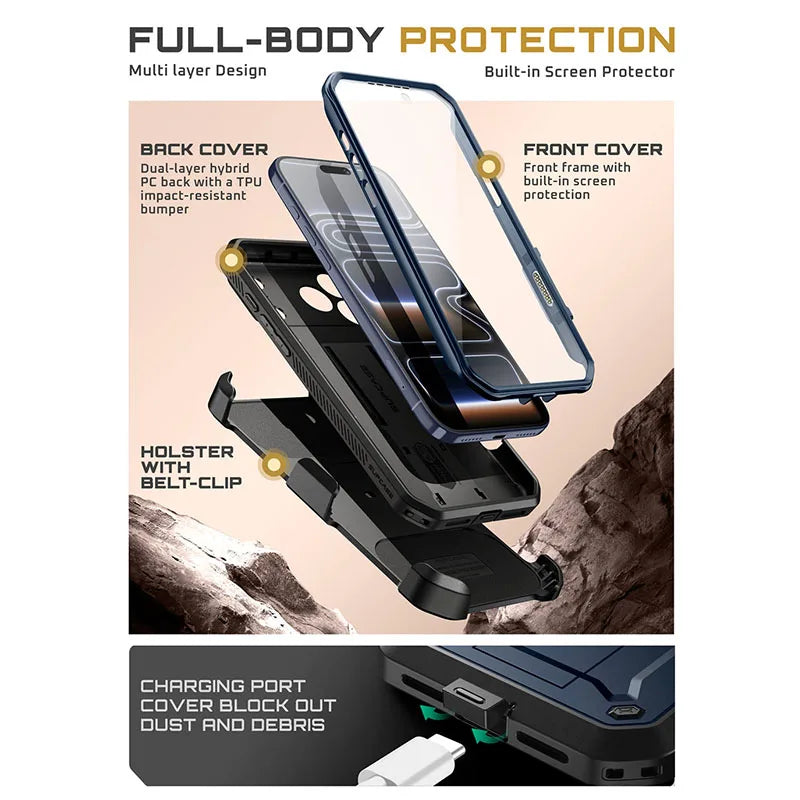 Telefoonhoes voor iPhone 17 Pro Max Robuust met Schermbeschermer 4