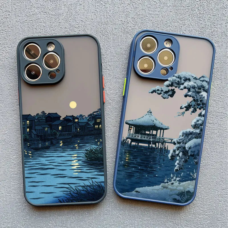 Telefoonhoes voor iPhone met Uniek Landschap Ontwerp 0